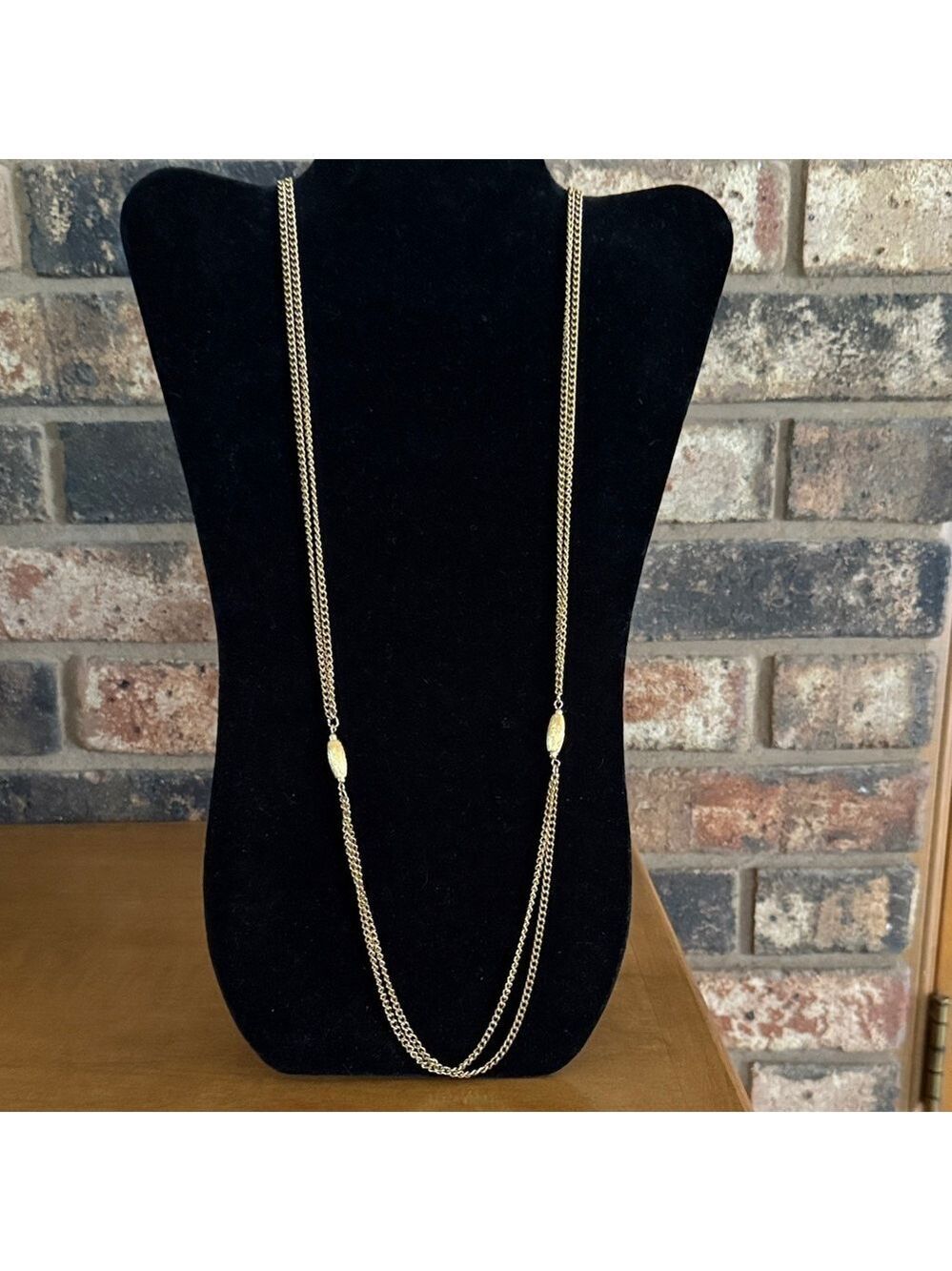 Monet Vintage double strand Gold tone with beaded accents necklace